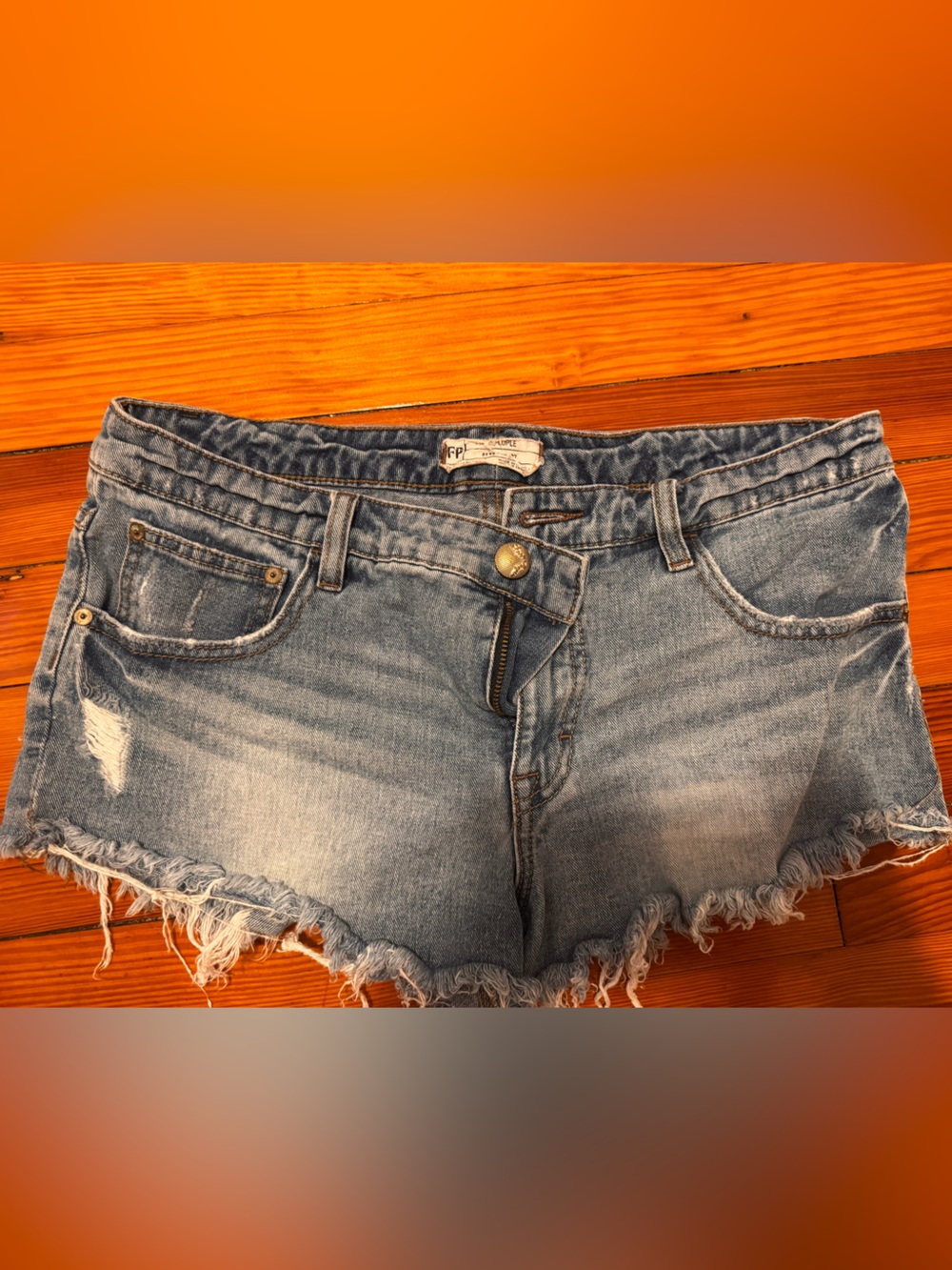 Free people low ride Denim Cutoff Shorts - Light Blue Womens Jeans